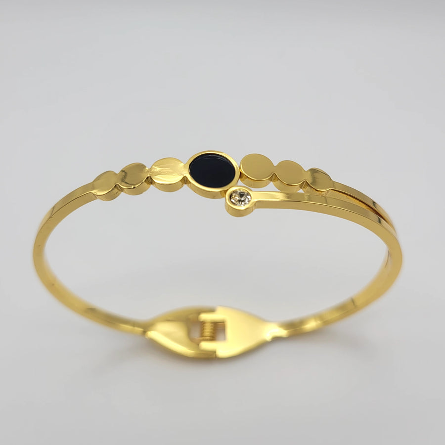 Black And Clear Stone Bracelet