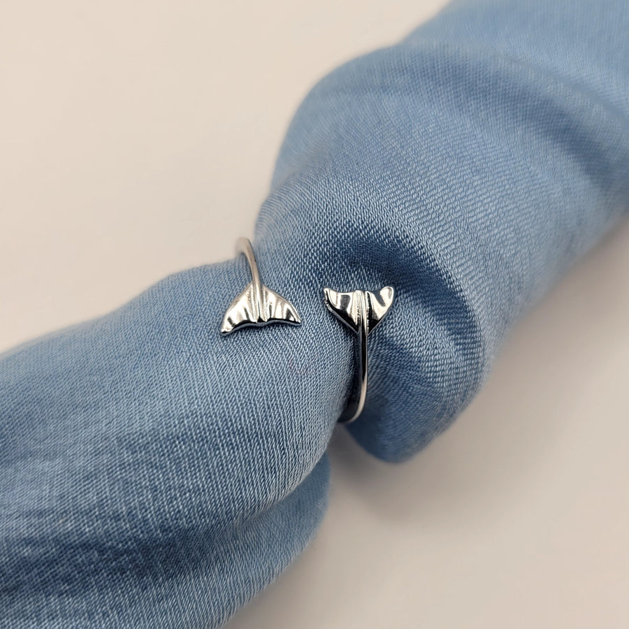 Adjustable Double Whale Tail Ring