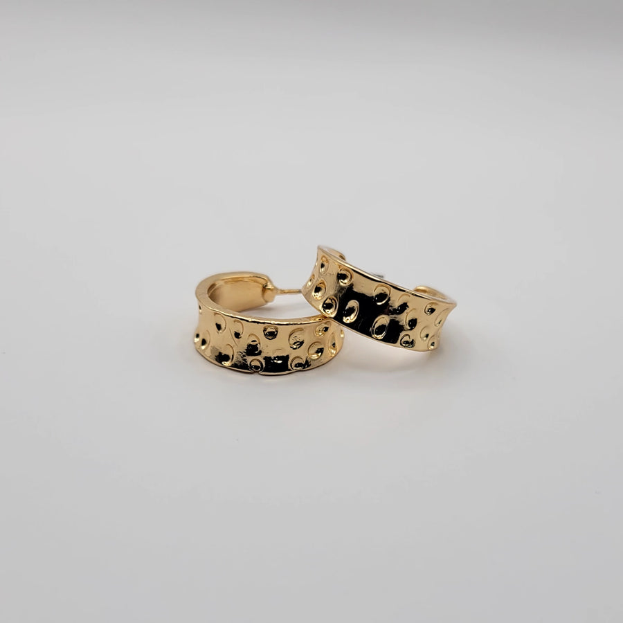 Hammered Bras Earring