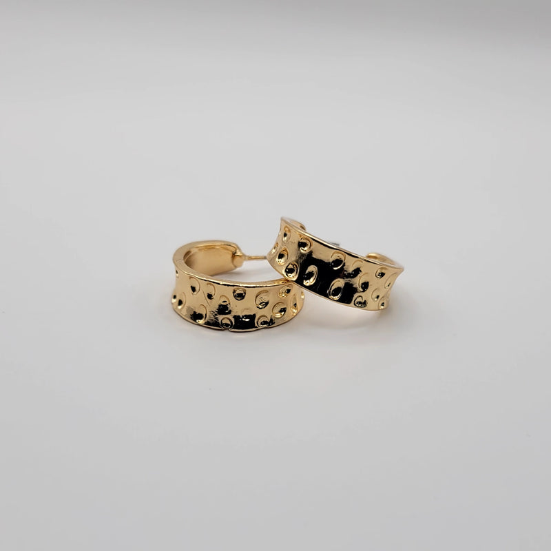 Hammered Bras Earring