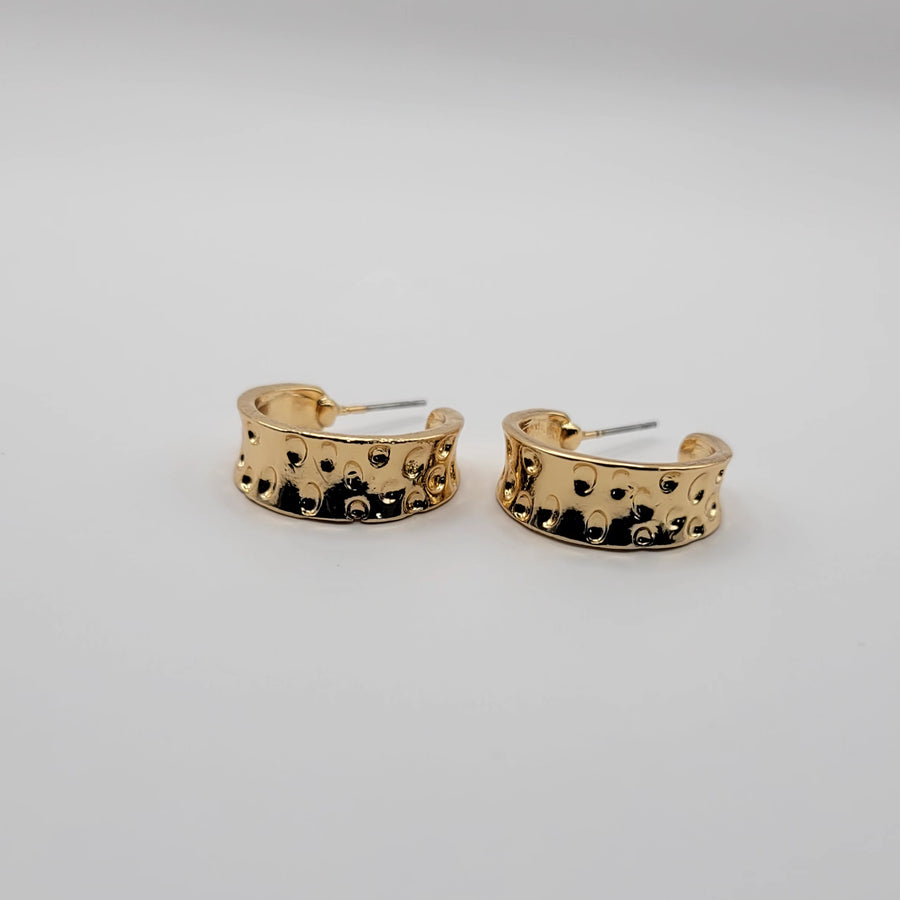 Hammered Bras Earring