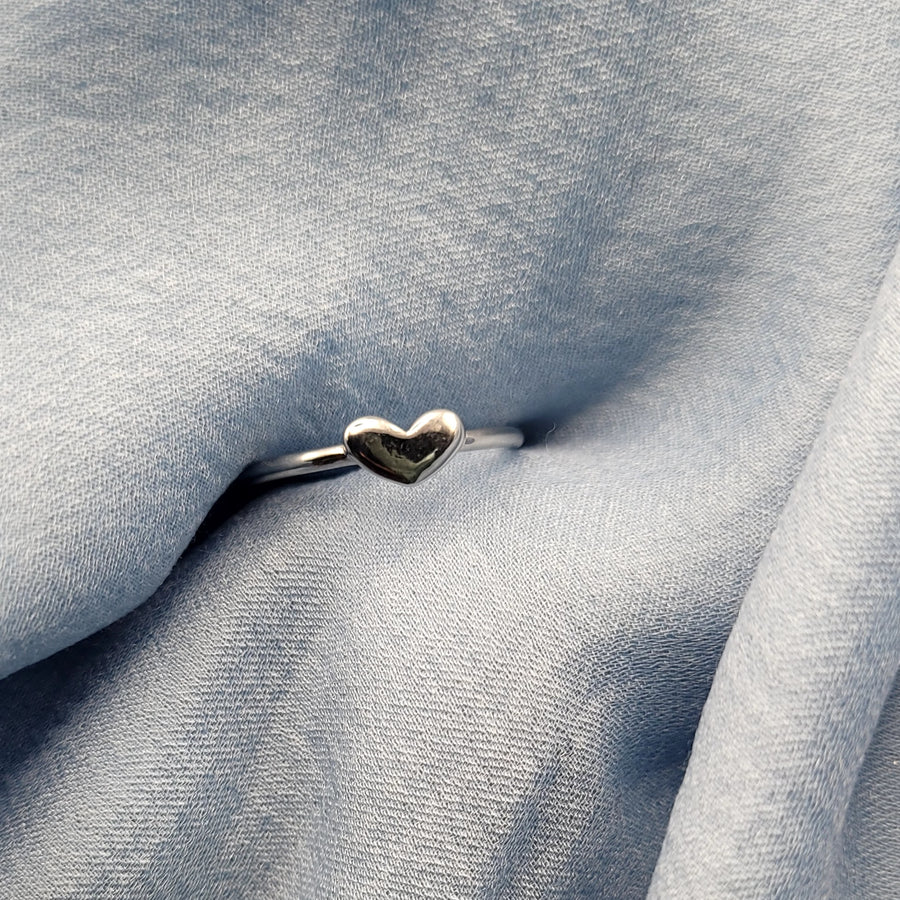 Adjustable Solid Heart Ring
