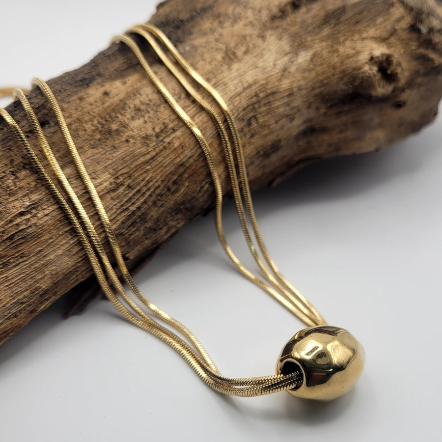 Triple Chain With Gold Ball