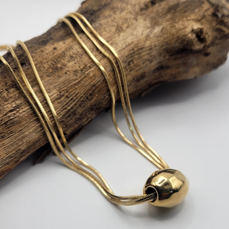 Triple Chain With Gold Ball
