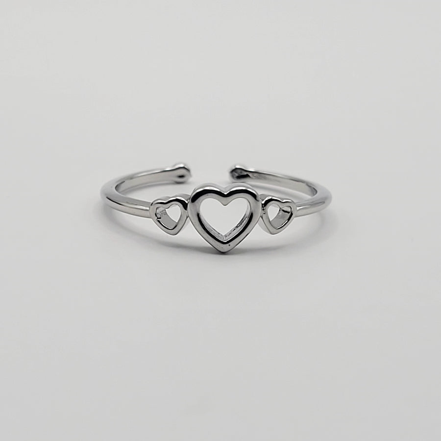 Adjustable Triple Heart Ring